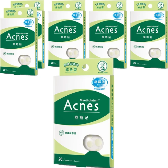 MENTHOLATUM 曼秀雷敦 Acnes 台灣公司貨 痘痘貼 金盞花 綜合型, 26片, 6盒