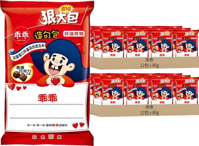 乖乖 玉米脆條 香濃巧克力, 80g, 24包