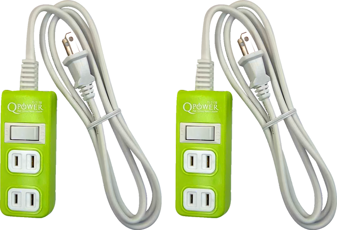 Tyson 太順電業 QPOWER 太超值 2孔1開3插 延長線插座 TS-213B, 1.2m, 萊姆色, 2條