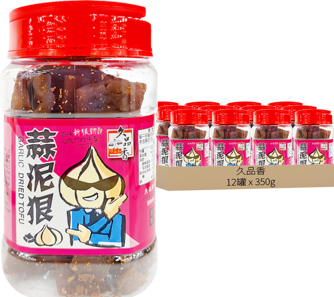 久品香 罐裝豆干 蒜泥狠 蒜味, 350g, 12罐