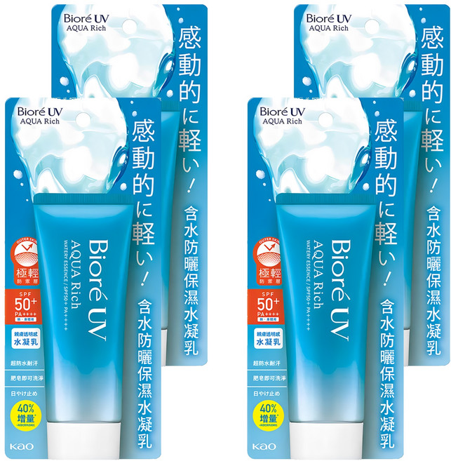 Biore 蜜妮 台灣公司貨 含水防曬保濕水凝乳 SPF50+ PA++++, 70g, 4條
