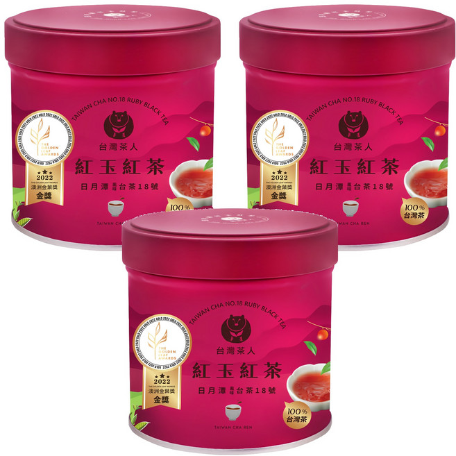 台灣茶人 日月潭紅玉紅茶, 40g, 1入, 3罐