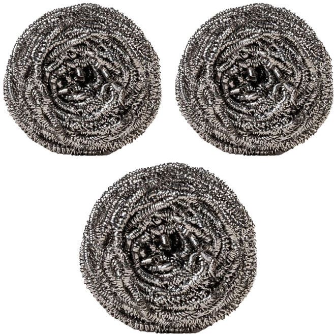 H.A.C 不鏽鋼清潔鋼絲球 紮實緊密 不易鬆脫 好刷耐用, 1個, 3個