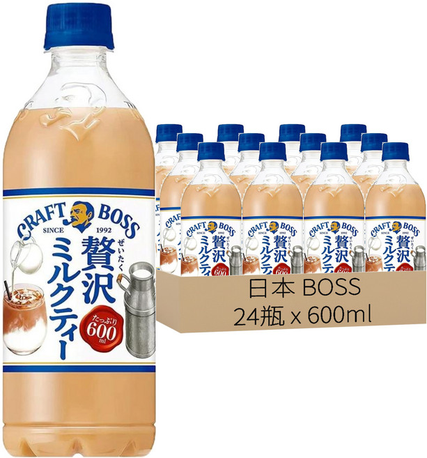 日本 BOSS 工藝奶茶, 600ml, 24瓶