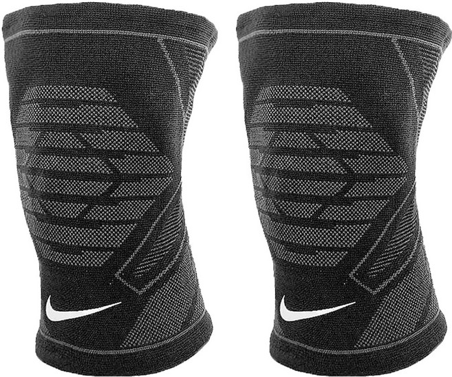 NIKE 耐吉 PRO KNITTED 針織護膝套, 黑色, 2個