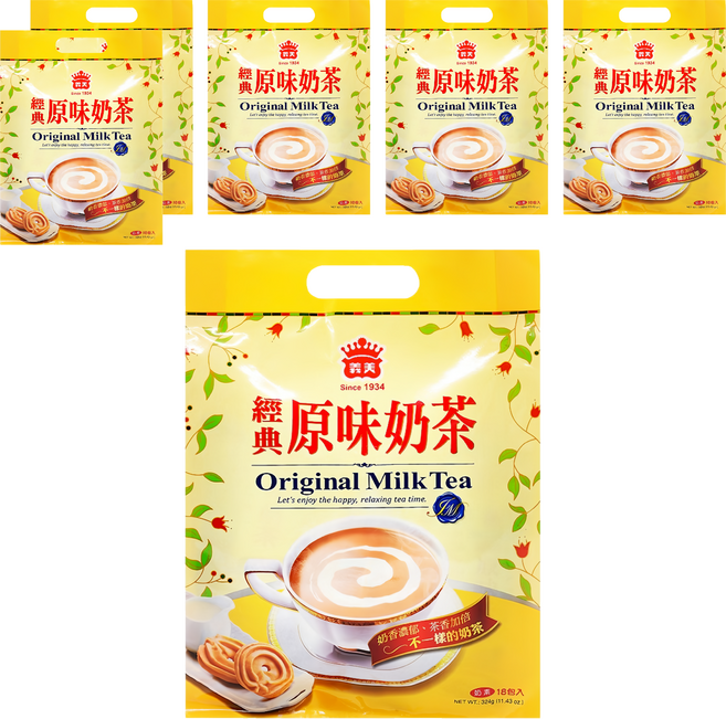 義美 經典原味奶茶, 18g, 18包, 6袋