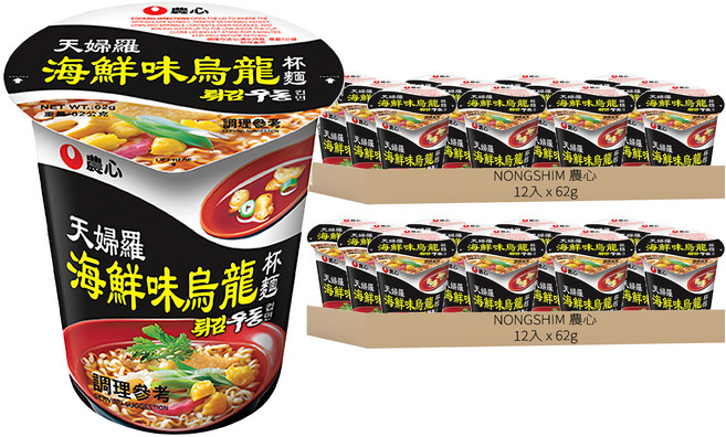 NONGSHIM 農心 天婦羅海鮮味烏龍杯麵 62g, 24入