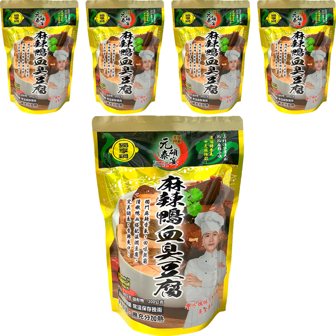 元泰碩宴 麻辣鴨血臭豆腐, 600g, 5包