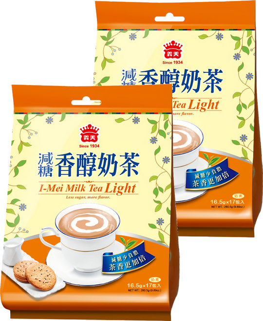 義美 減糖香醇奶茶, 16.5g, 17包, 2袋