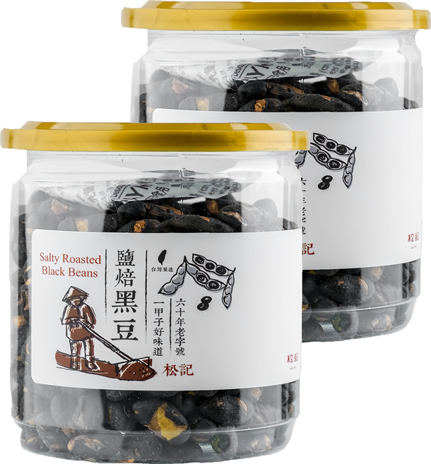松記 鹽焙黑豆, 200g, 2罐
