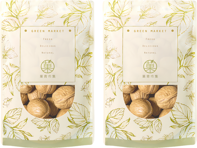 GreenMarket 菓青市集 椒香帶殼核桃/紙皮核桃/手撥核桃, 300g, 2包