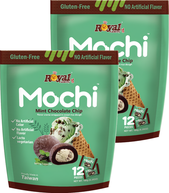 ROYAL FAMILY 皇族 薄荷巧克力脆片風味麻糬, 2個, 180g