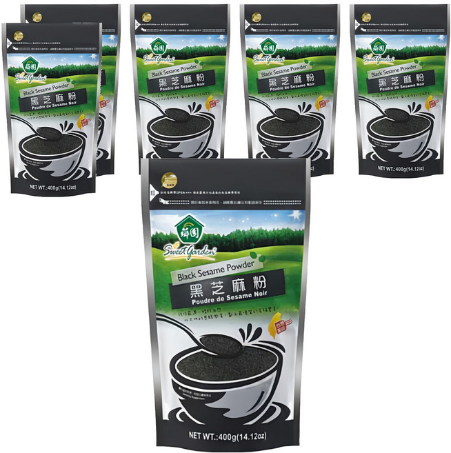 薌園 黑芝麻粉 熟粉, 400g, 6包