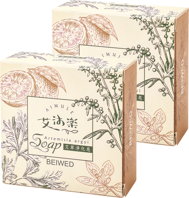 BEIWED 貝薇美學 艾草淨化皂 甜橙微香 手工皂, 110g, 2個