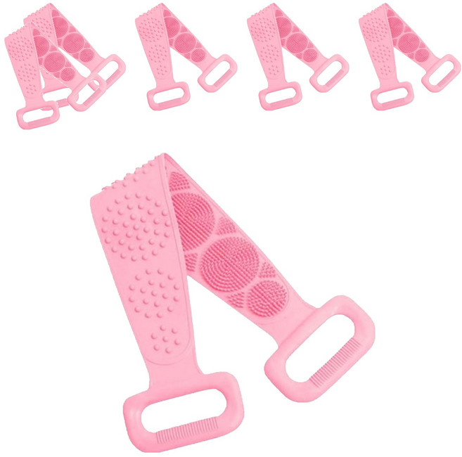 葉子小舖 矽膠洗澡搓背神器, 6個, 1入, 粉色