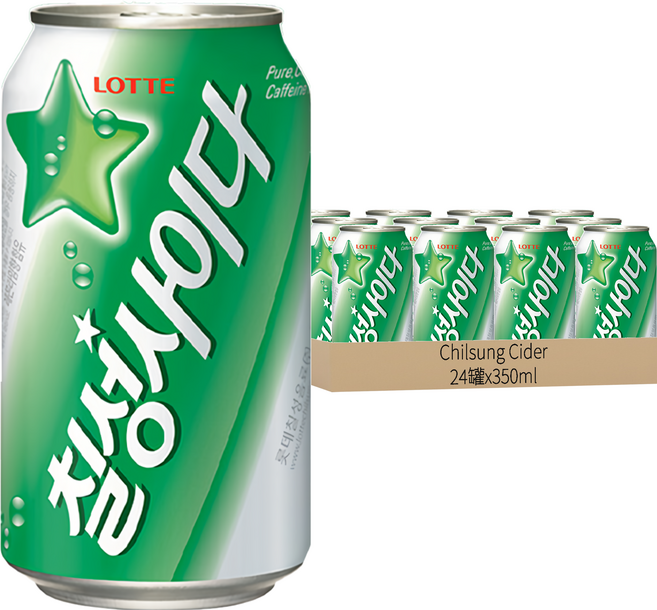 Chilsung Cider 汽水, 350ml, 24罐