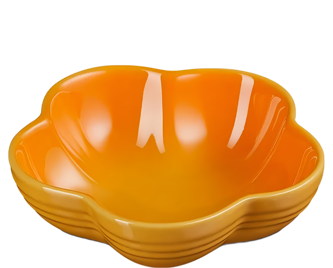 LE CREUSET 花型盤, 初花 橘色, 1個