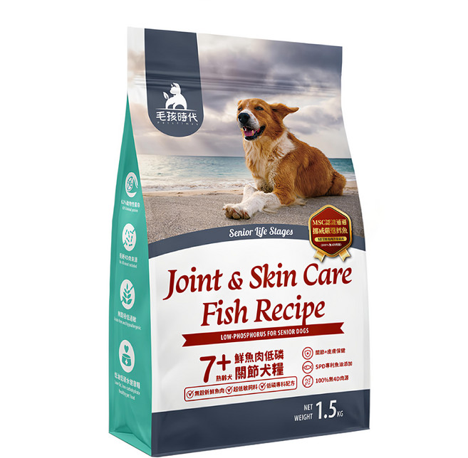 PetsTimes 毛孩時代 成狗用低磷關節狗糧, 魚肉, 1.5kg, 1袋