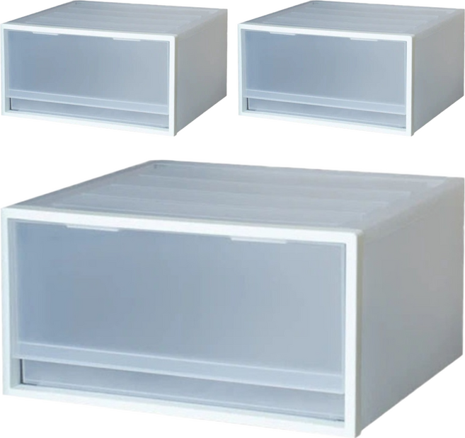 KEYWAY 聯府 單抽屜整理箱 CK-71 20L, 白色, 3個