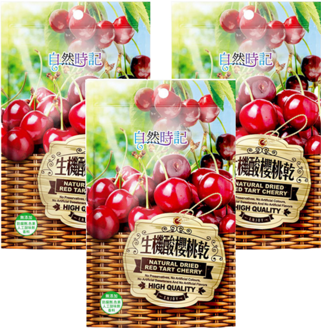 Nature Time 自然時記 生機酸櫻桃乾, 100g, 3包
