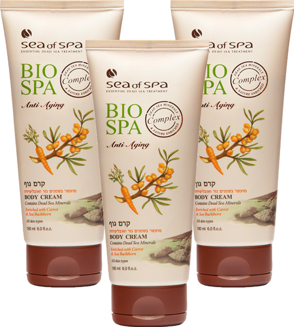 Sea of Spa 胡蘿蔔沙棘油體霜 180ml 豐富維生素滋養修護肌膚, 3條