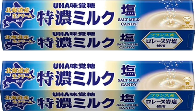 UHA 味覺糖 特濃牛奶條糖 鹽味, 37g, 2條