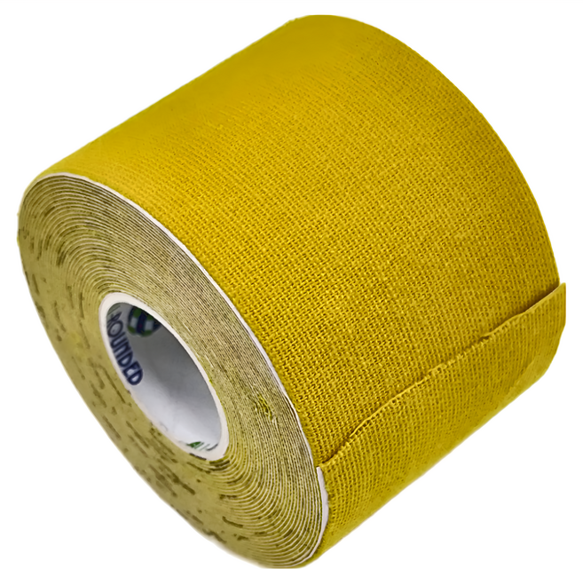 ALL-ROUNDED 全展 醫療用黏性膠帶及黏性繃帶 未滅菌 全能貼 運動肌貼 5cm x 5m 黃色, 1個