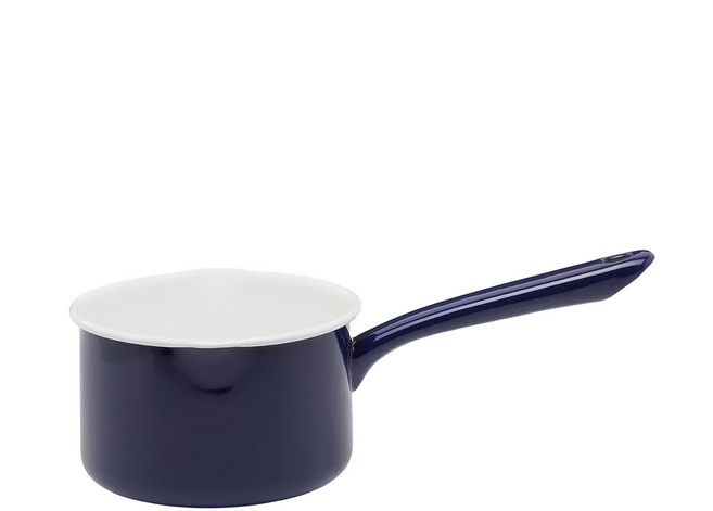 TSUKI-USAGI 月兔印 日製單柄片手琺瑯牛奶鍋, 15cm, 海軍藍, 1個