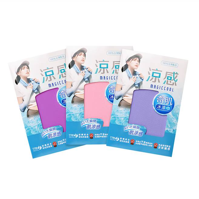 台灣 Life plus MIT台灣製 夏季消暑急速冰感奇肌冰涼巾/涼感運動毛巾/涼感圍脖巾, 紫羅蘭 + 櫻花粉 + 薰衣草紫, 3條
