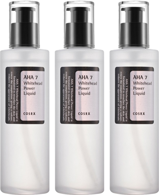 COSRX 台灣公司貨 AHA 7 Whitehead Power Liquid 果酸精華化妝水, 100ml, 3瓶