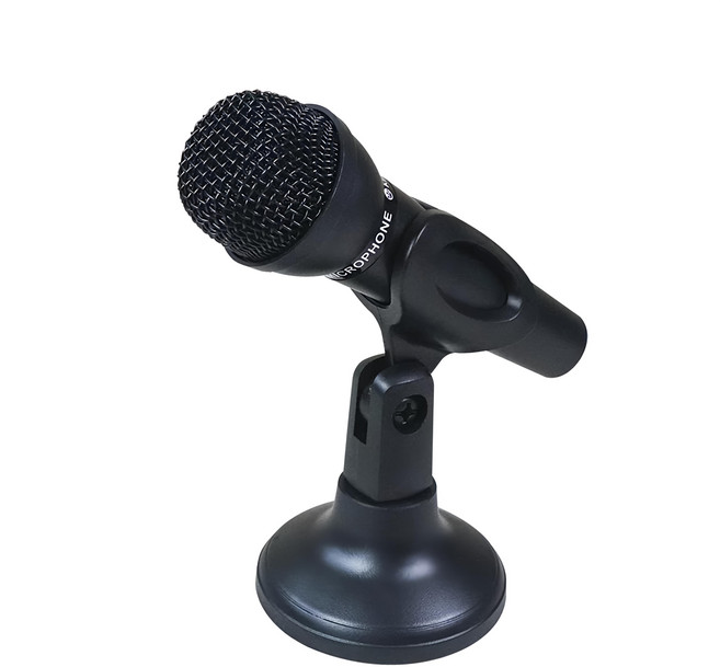 Kinyo 多媒體麥克風 附腳架 麥克風45 x 45 x 140mm 腳架73 x 73 x 120mm 120g, AY-0129, 黑色