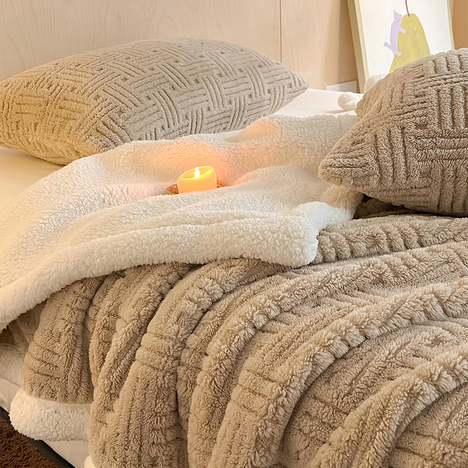 加絨雙面絨毛毯被