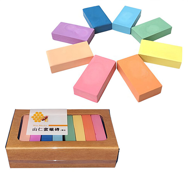 山仁 天然蜜蠟磚 夢幻組, 8色, 1盒