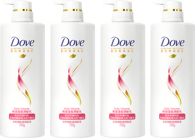 Dove 多芬 輕盈蓬鬆 潤髮乳 針對細軟扁塌髮質, 700g, 4瓶