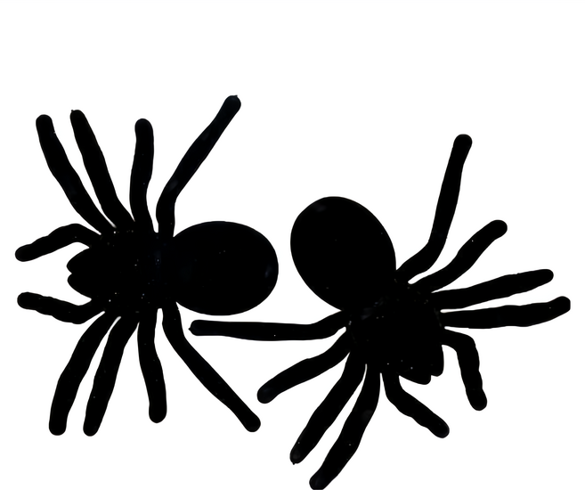 MODACore 摩達客 植絨布蜘蛛擺飾 2入, 黑色