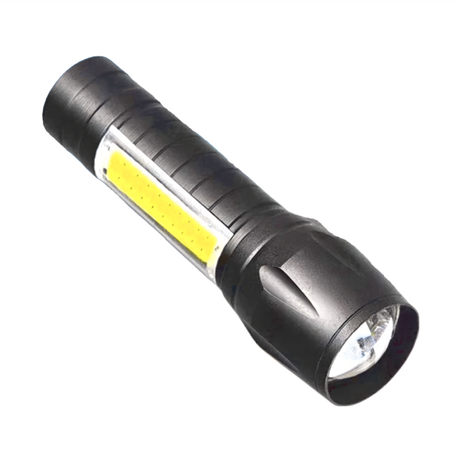 禾統 511LED鋁合金手電筒 USB充電 IPX5防水 三種模式: 強光/爆閃/側面燈 附專屬收納盒 Set 2, 1組