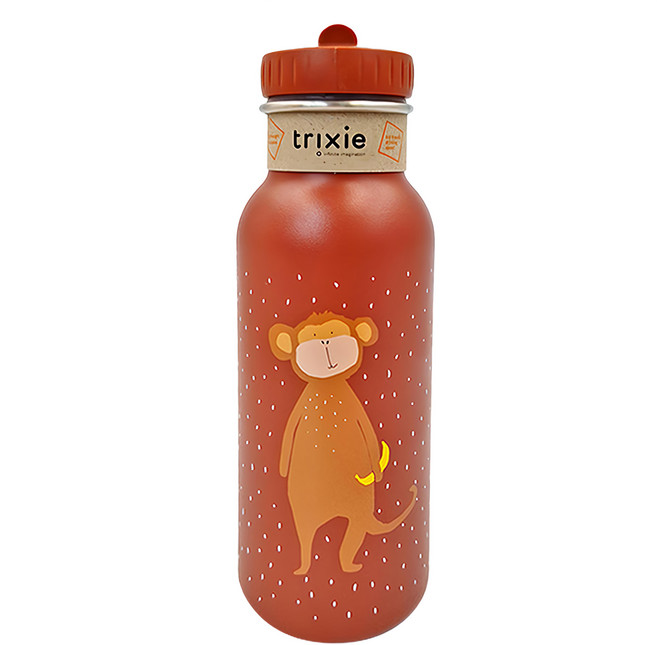 比利時 trixie 動物愛喝水隨身瓶, 歡喜小猴 紅色, 500ml, 1個