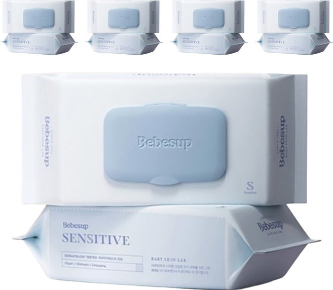 Bebesup 嬰兒濕紙巾 敏感肌適用, 80張, 10包