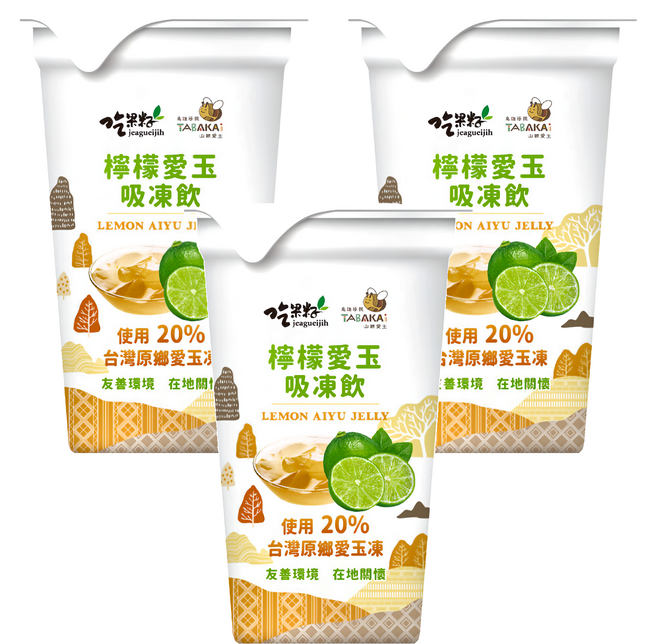 吃果籽 愛玉吸凍飲 檸檬, 220g, 3罐