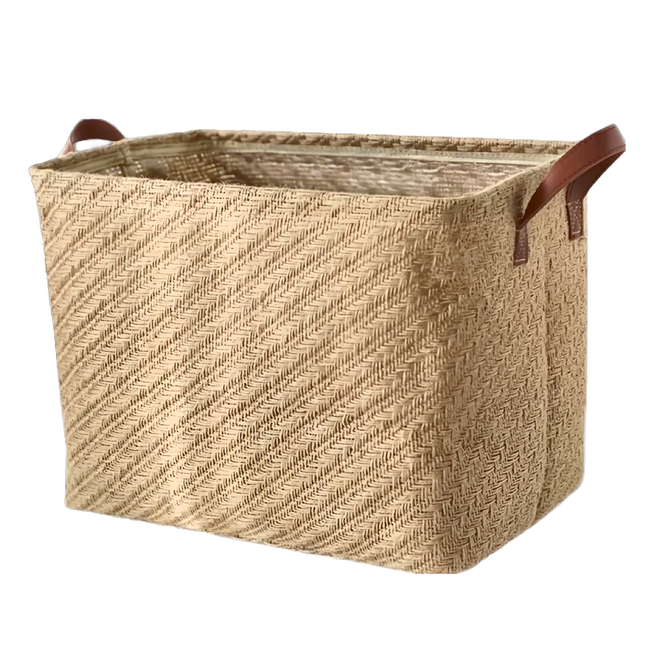 快豹 Karo 棉麻收納籃 黃麻+PE防水層, 咖色, 1個