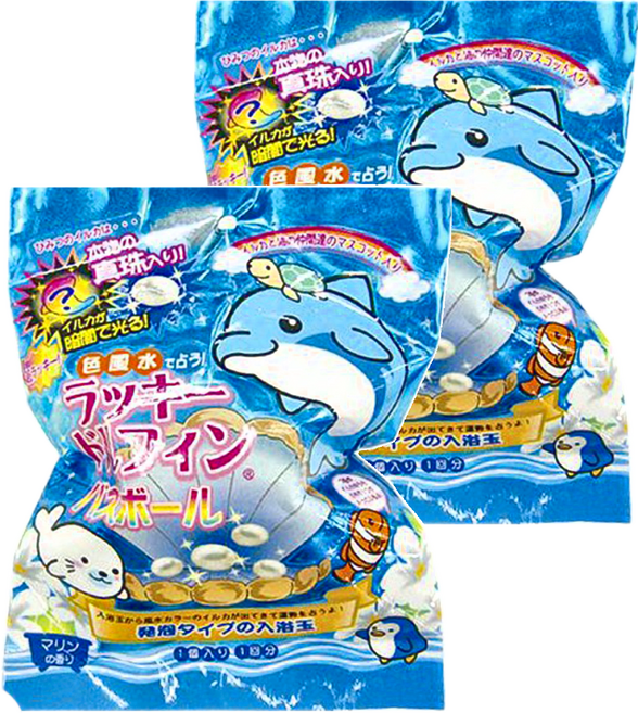 日本 nol 海豚入浴球 內含海豚公仔 共7種 隨機出貨, 80g, 2包
