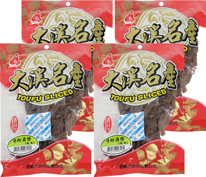 四乘六 牛肉滷條風味豆干, 90g, 4包