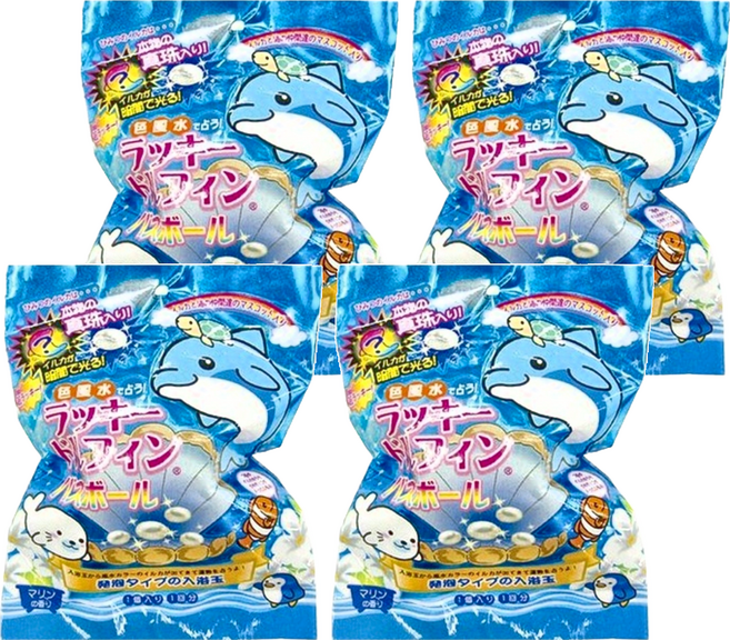日本 nol 海豚入浴球 內含海豚公仔 共7種 隨機出貨, 80g, 4包