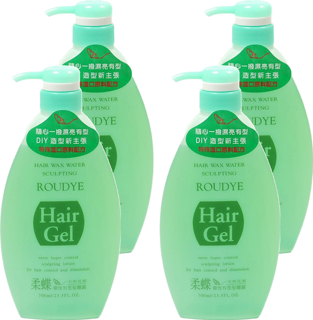 Roudye 柔蝶 天然花果彈性髮雕露, 700ml, 4瓶