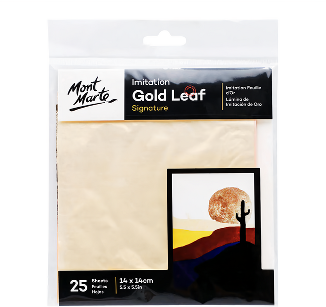 Mont Marte 蒙瑪特 仿金箔紙 Signature 14 x 14cm 25張, 金色, 1包