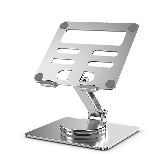 YUNMI 桌上型手機/筆電鋁合金摺疊支架 旋轉款, 1個, 銀色