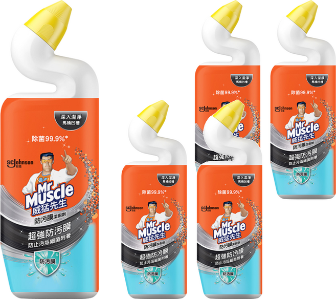 Mr Muscle 威猛先生 防污膜潔廁劑 超強防污膜 防止污垢細菌附著, 750ml, 5瓶
