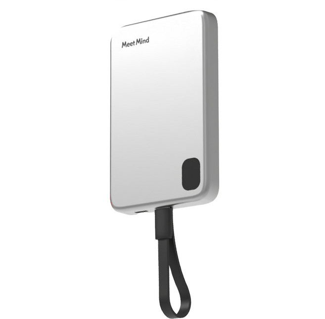 Meet Mind 吸附式線充行動電源 5000mAh Type-C 鋁合金款, 銀色, 1個