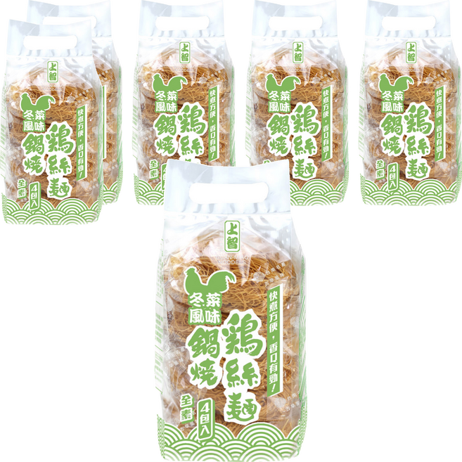 上智 鍋燒雞絲麵 冬菜風味 麵條耐煮不易爛, 280g, 6袋
