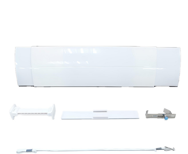 伸縮冷氣擋風板 調節式防直吹 白色 寬16cm/前50cm 後74cm ABS、尼龍, 單一商品, 1個
